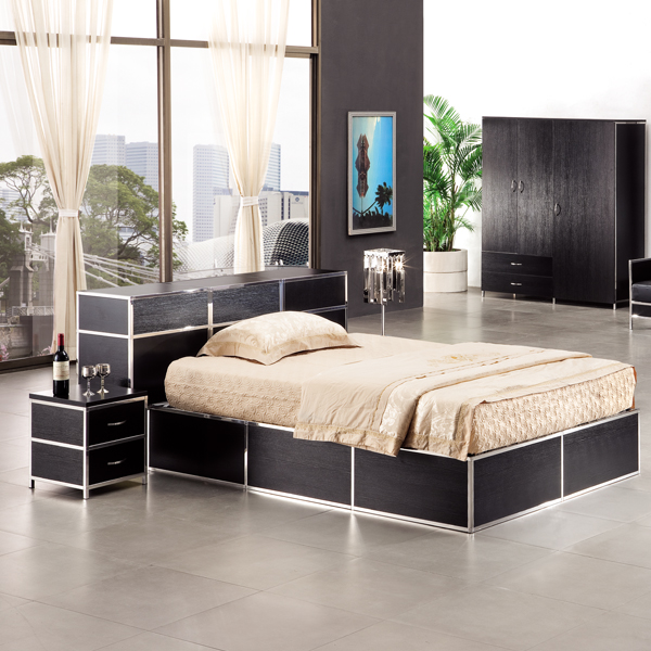 欧式时尚组合型不锈钢1.5米床