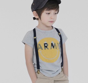 童装批发 2011韩版新款 纯棉开心印花 T恤