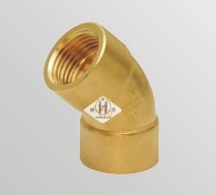 供应铜管件45度内丝弯头