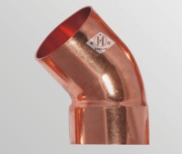 供应铜管件45度承插弯头