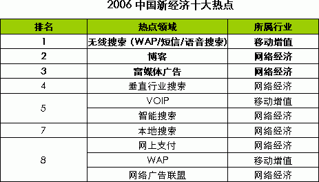 2006艾瑞新经济年会十大热点出炉-搜索领先_中国品牌总网