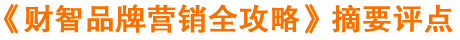 《财智品牌营销全攻略》摘要评点