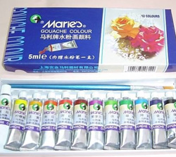 上海马利12色水粉画颜料